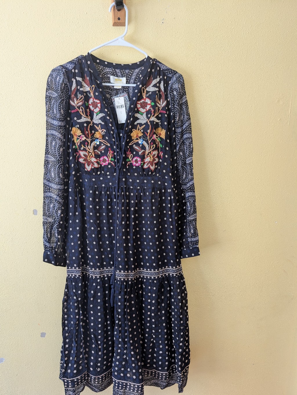 Maeve Anthropology Avy Embroidered Long Sleeve Dress Size 6 Nwt